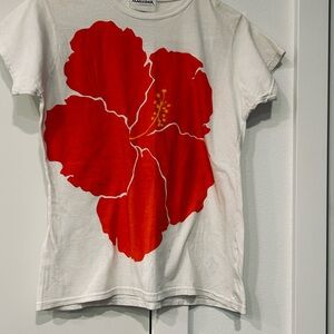 Muruska XL White orange flower Design T-Shirt NWOT never been worn like Medium